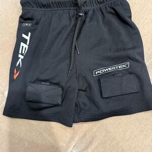 JuniorXL Black Loose Fitting Hockey Shorts w Velcro for Socks